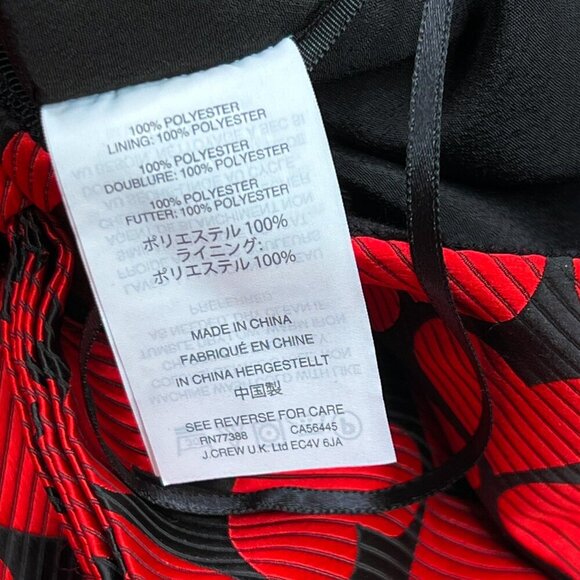 J. Crew Wrap Skirt in Jacquard Hearts Red Black Bow Size 4 - NWOT - Picture 9 of 9